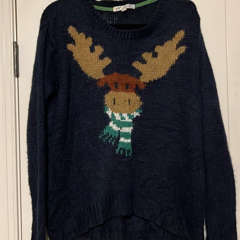 Jolt Navy Sweater with Moose Design